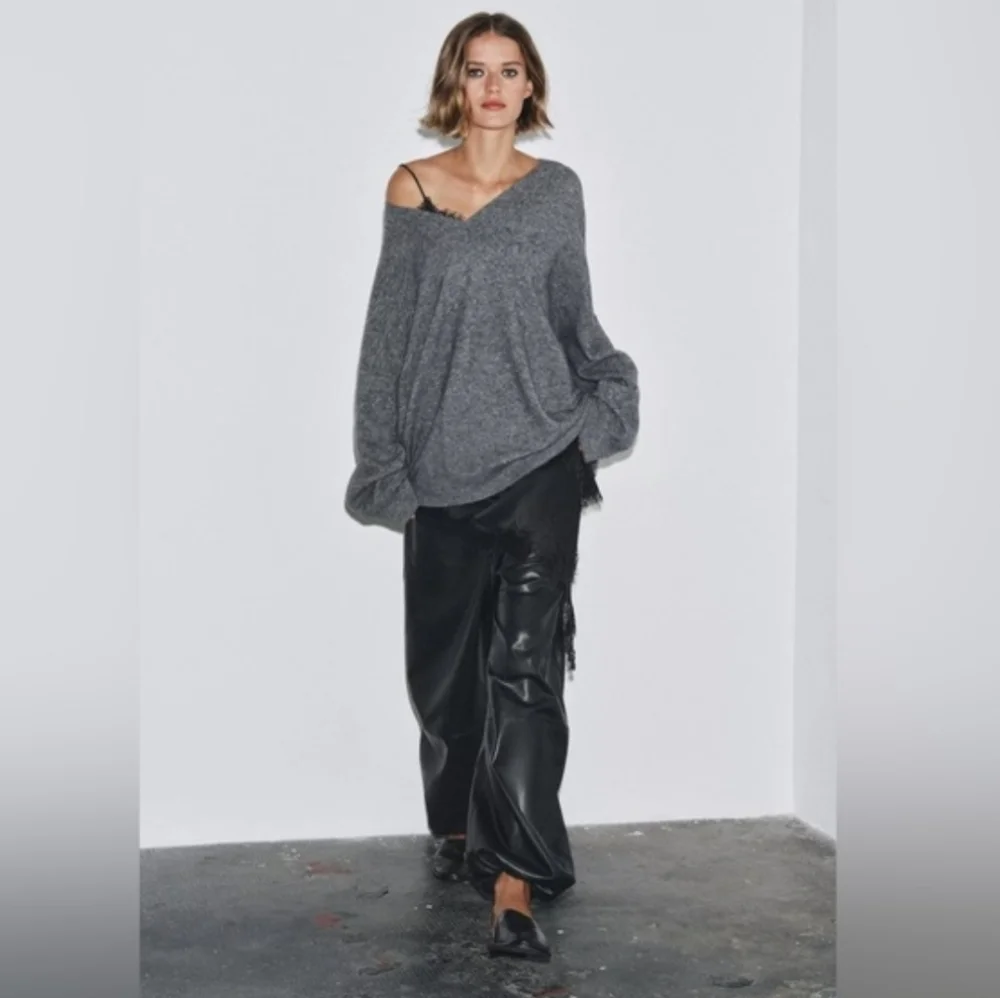 Zara Faux Leather Balloon Pants Black Size S